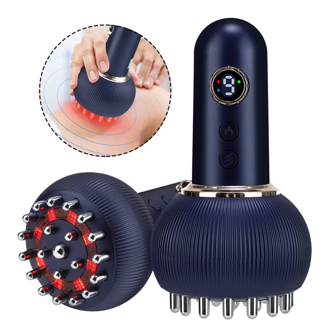 Brosse massante électrique Gua Sha ventouse OLYX détente dos épaules