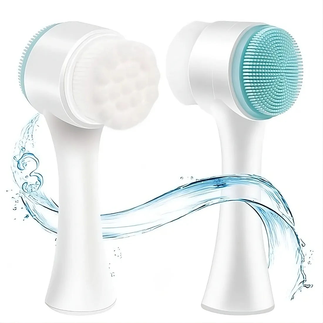 Brosse visage silicone 2-en-1 OLYX nettoyage exfoliant peau douce