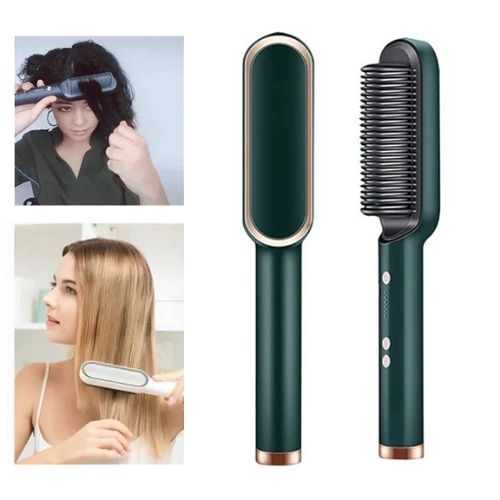 Brosse lissante chauffante ionique OLYX cheveux lisses anti-frisottis