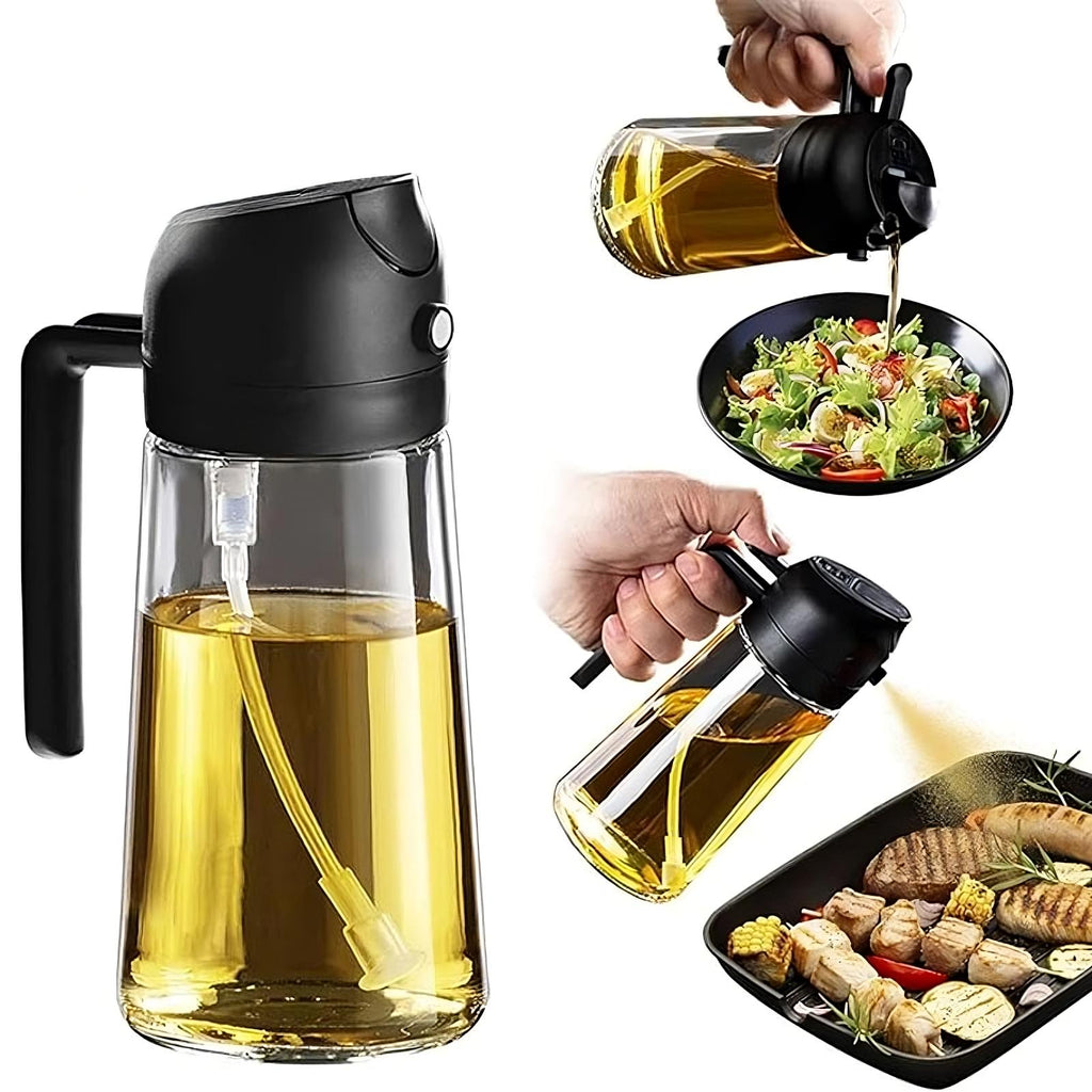 Flacon spray huile 2-en-1 OLYX cuisine dosage verseur vinaigre
