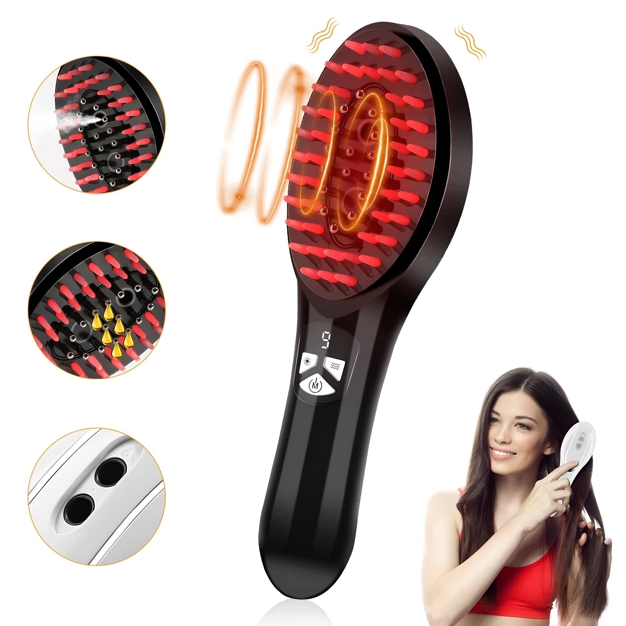Peigne massant électrique EMS OLYX cuir chevelu pousse cheveux soin