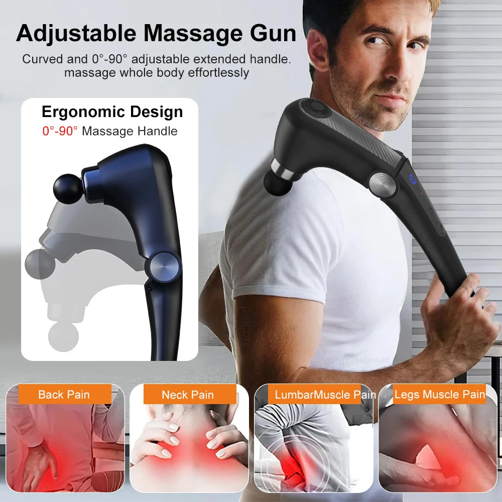 Fascia massage gun OLYX — tête percutante pénétrant les muscles jusqu'à 12mm de profondeur