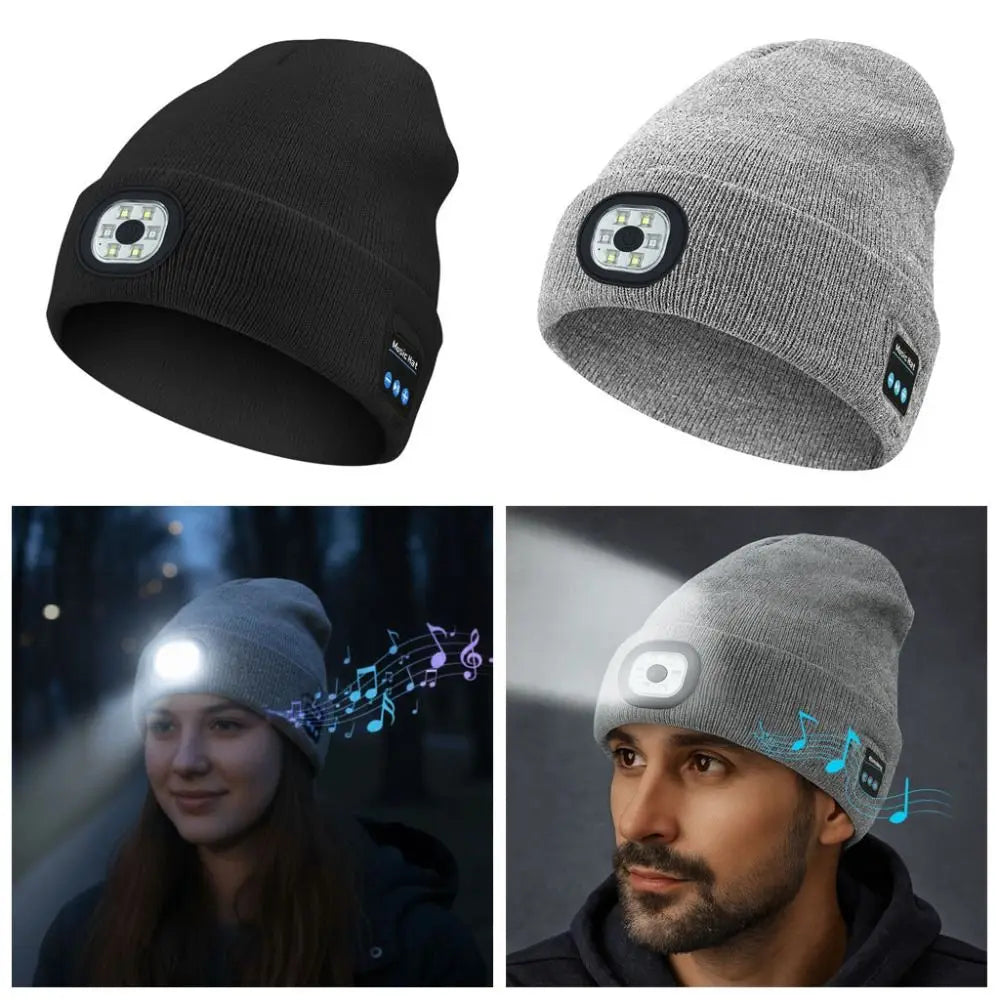 3-in-1 Bluetooth Beanie with LED Light