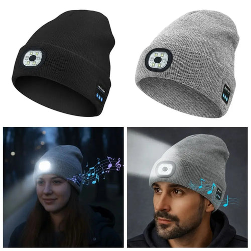 OLYX 3-in-1 Bluetooth LED Beanie — Hat with Headphones & Light