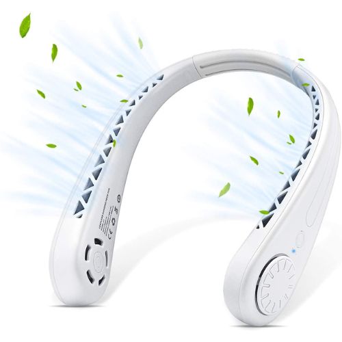 Ventilateur cou rechargeable USB-C OLYX — 3 vitesses, batterie 2000mAh, autonomie 8h