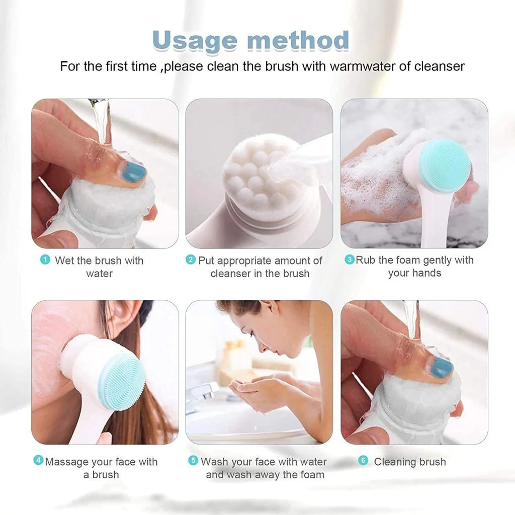 2-in-1 Silicone Facial Cleansing Brush