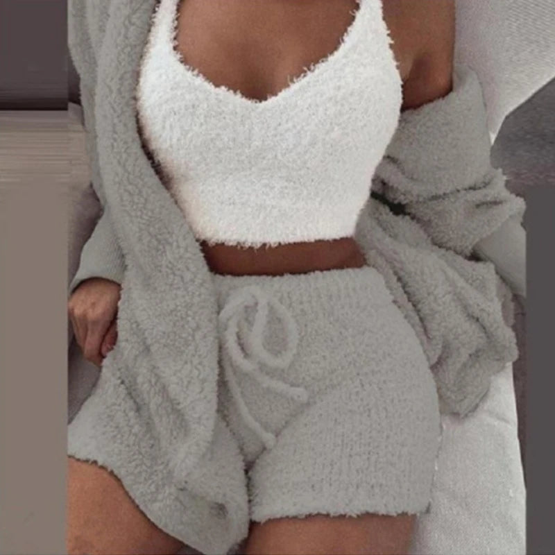 طقم بيجامة نسائي منسوج ناعم