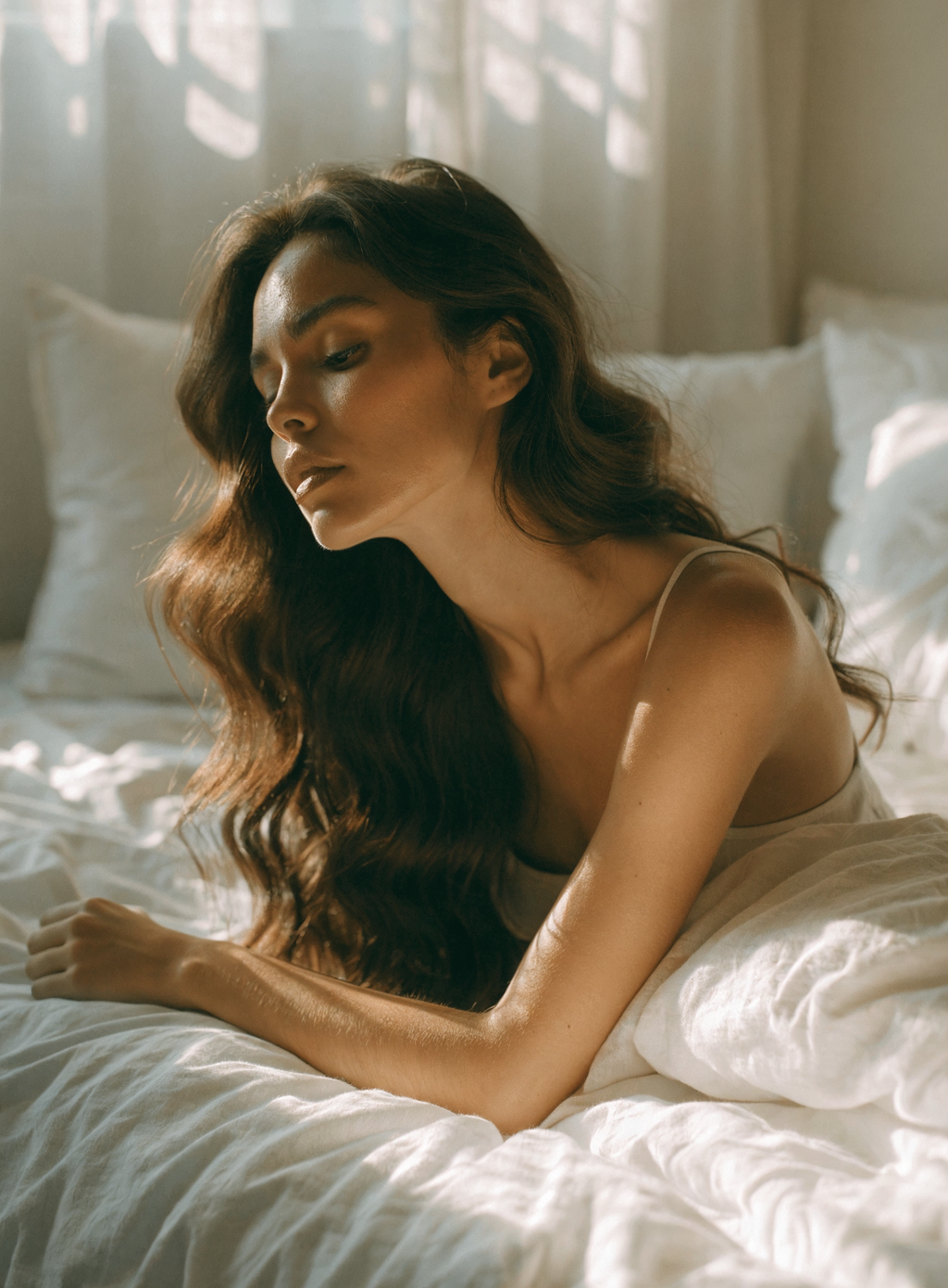 Glow Curls heatless headband — loose wavy hair result