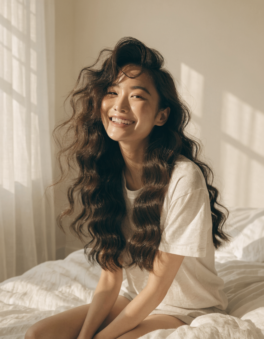 Glow Curls™ — résultat boucles longues et ondulées au réveil