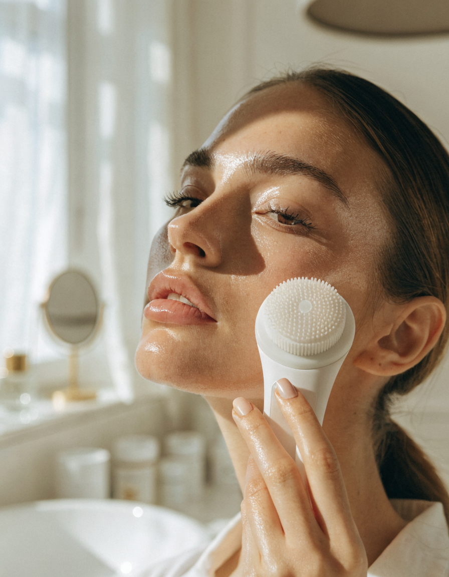 Silicone Face Brush — routine nettoyage visage peau lumineuse
